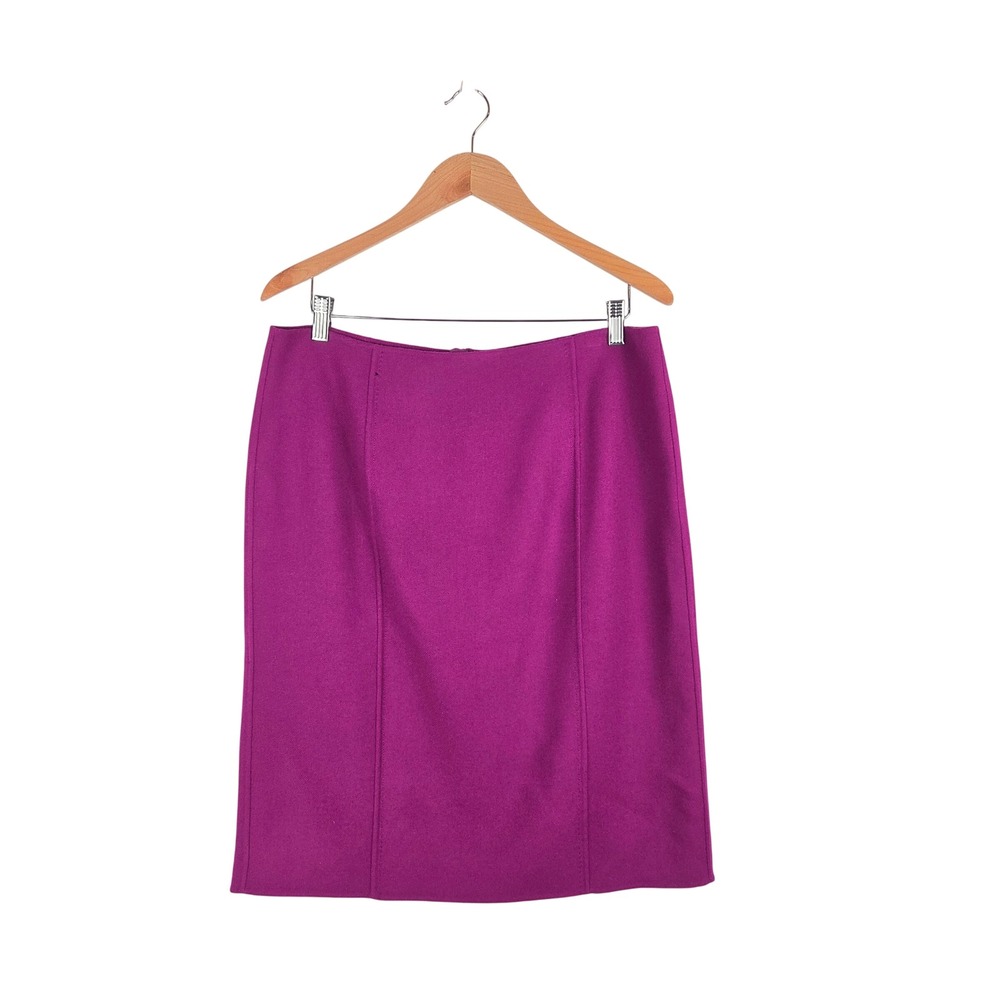 Talbots Wool Pencil Mini Skirt‎ Magenta Size 12 Business Casual Career
